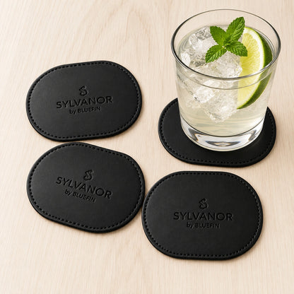 Smooth Round Leather Coasters
