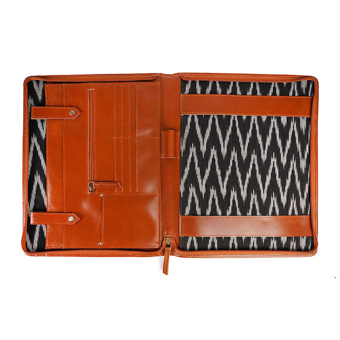 inner laptop ikkat leather file folder a4 size