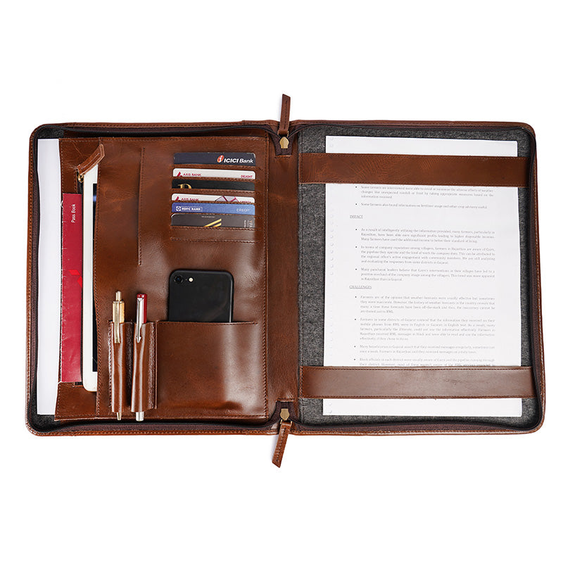 leather legal folder open
