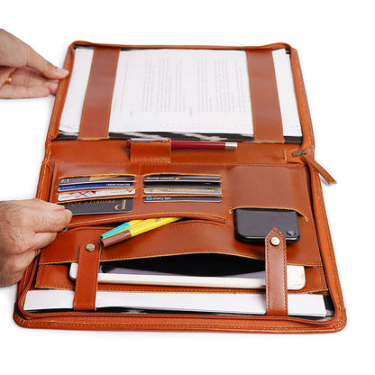 laptop ikkat leather file folder a4 size