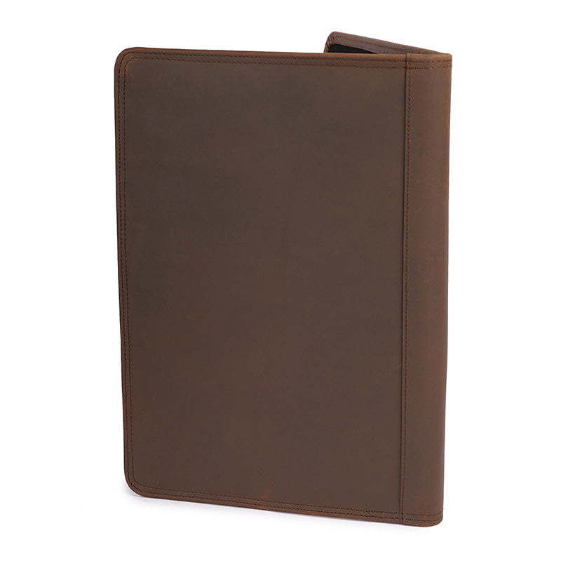 brown leather file back