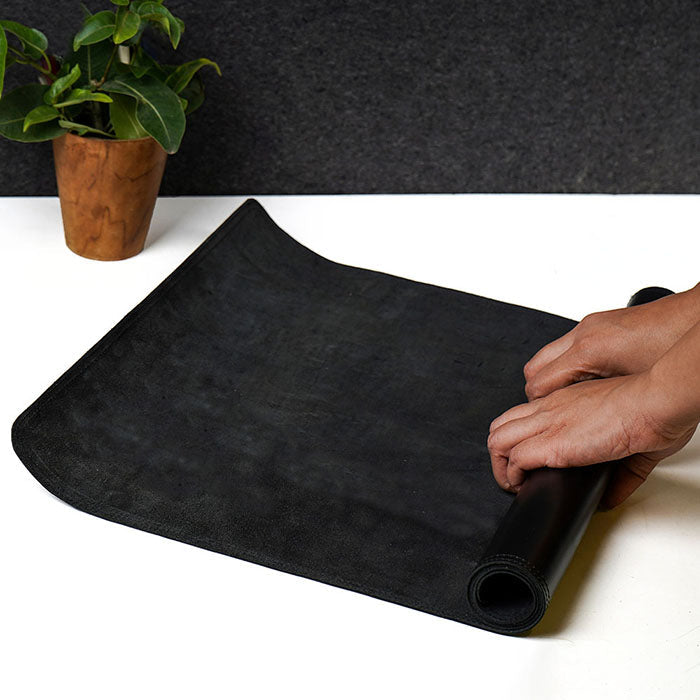 leather desk mat pad black roll