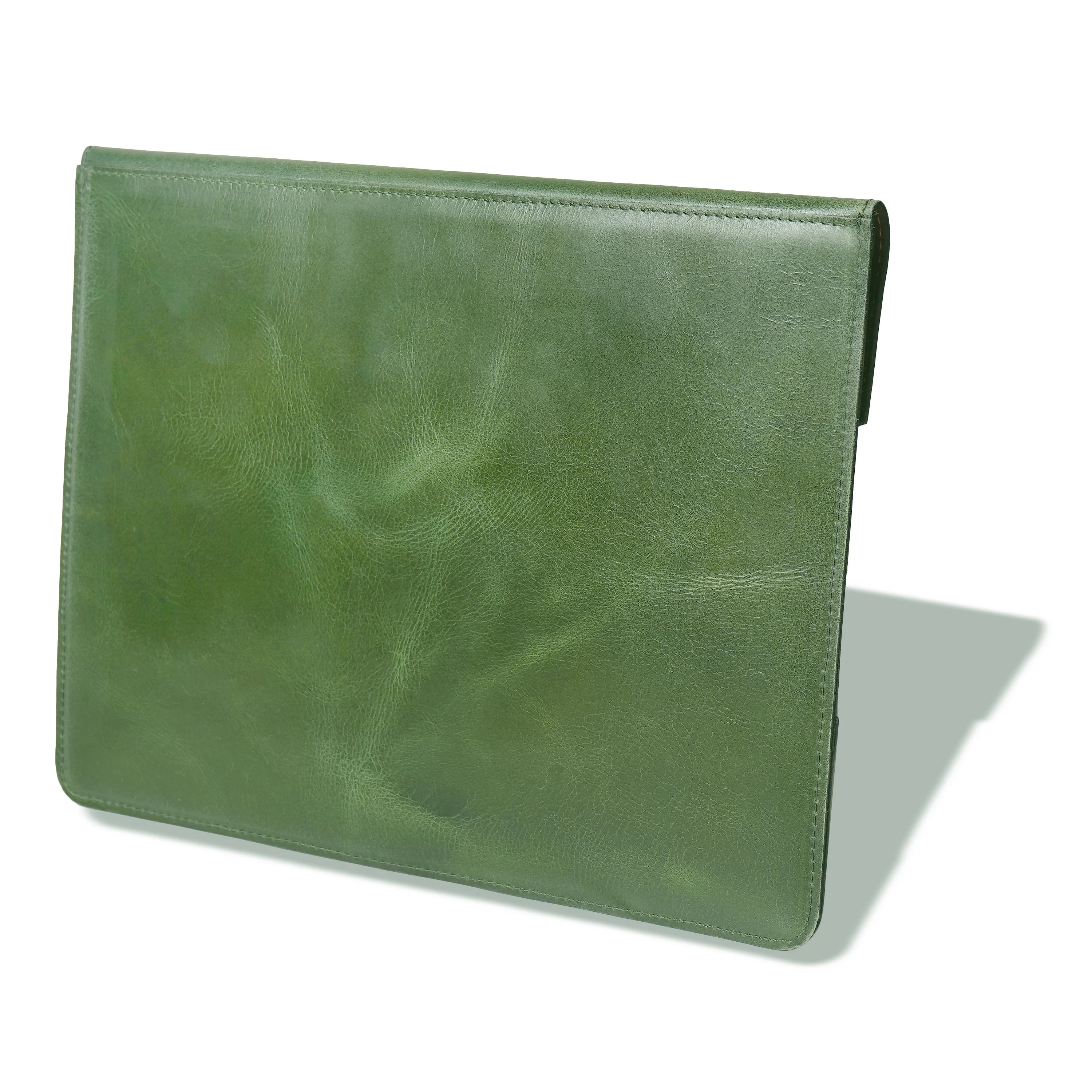 Green Leather Laptop Sleeve