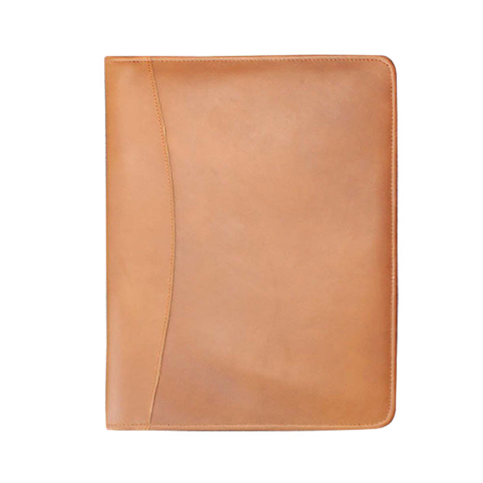 tan leather warehouse non zipper file folder 