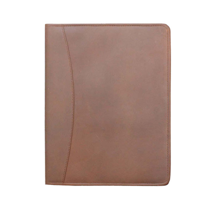 brown leather warehouse non zipper file folder 