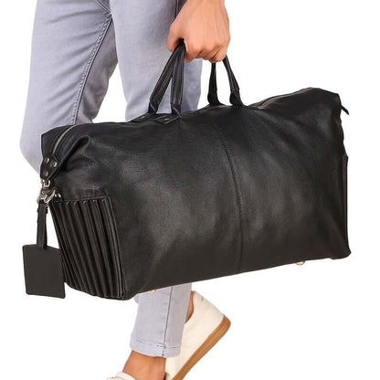 Leather Duffle weekender Bag 