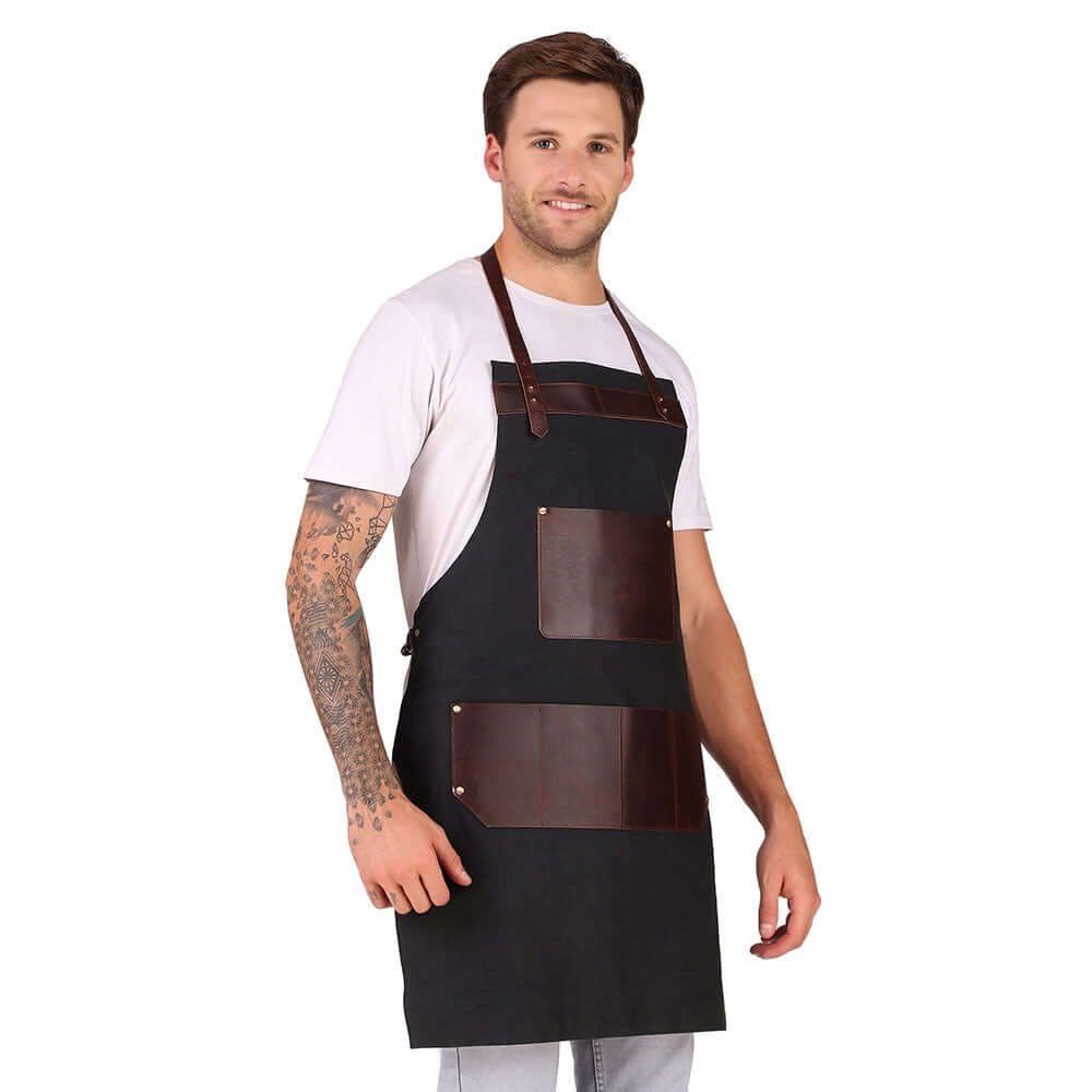 5 Pocket Leather Canvas Apron