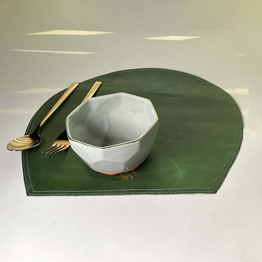 semi circle green placemat