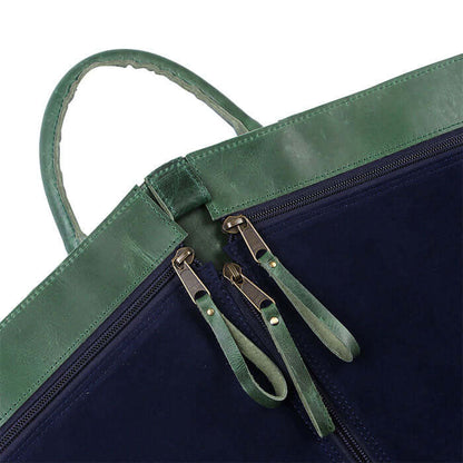 Leather foldable garment bag zipper 