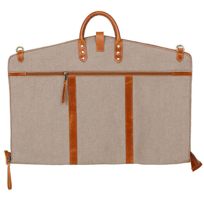 Canvas suit carrier back zipper 