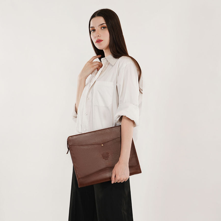 Leather portfolio brown 