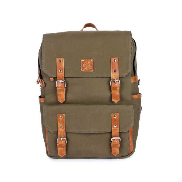 Personalized Waxed Canvas Leather Backpack