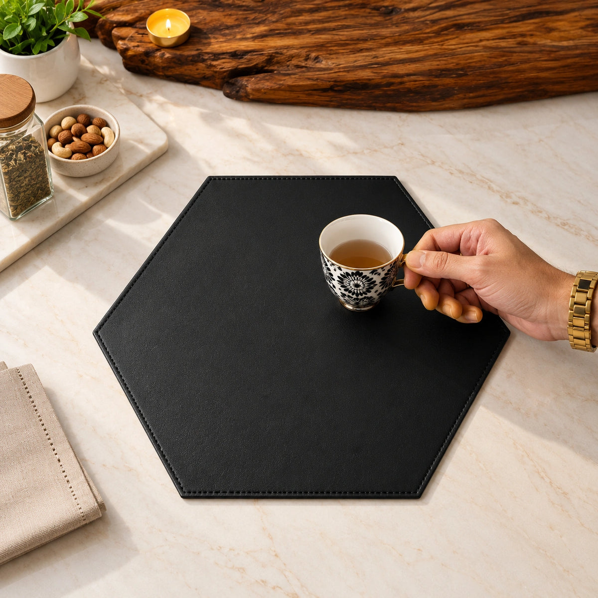 Amber Diamond Leather Custom Placemat