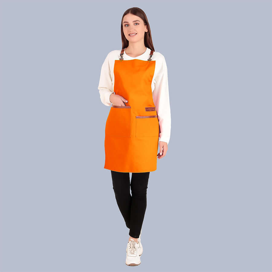 orange apron for women ladies girls best kitchen chef apron leather warehouses in USA