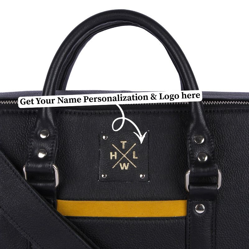 Brown Leather Laptop Travel Bag