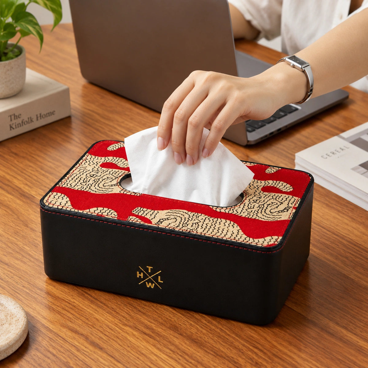 Handcrafted Leather Tissue Box Holder