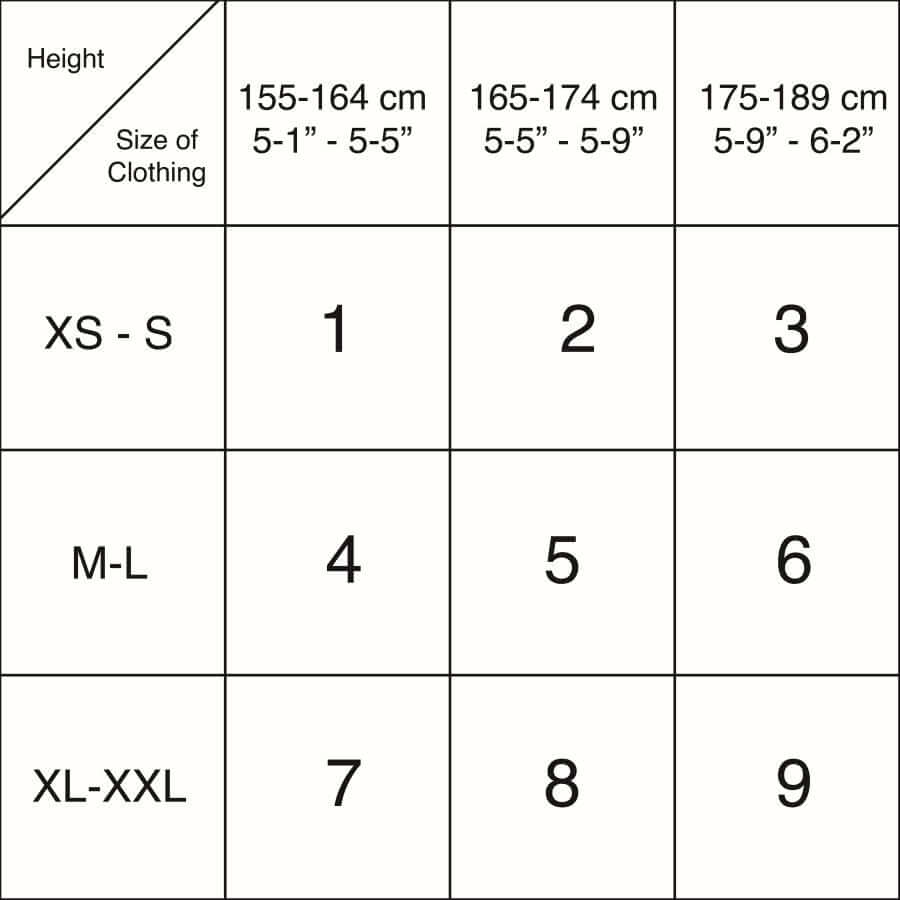 size chart apron