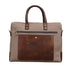 Brown bag with leather patch on a white background