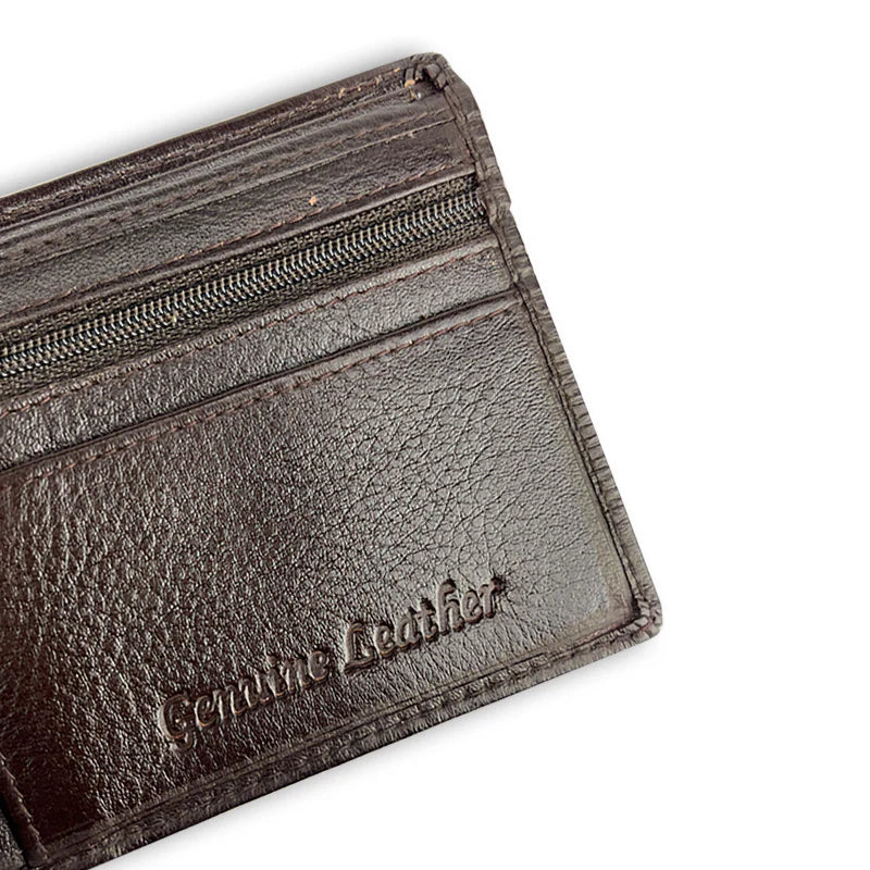Brown leather wallet with &
