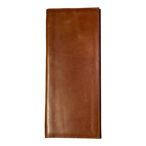 Brown leather wallet on a white background