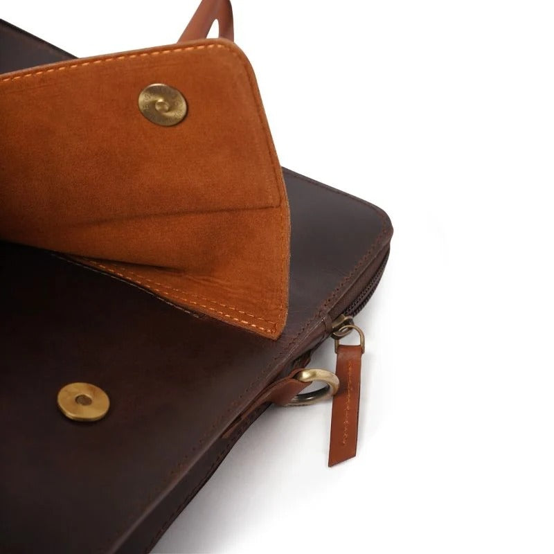 Two-Tone Leather Laptop Bag