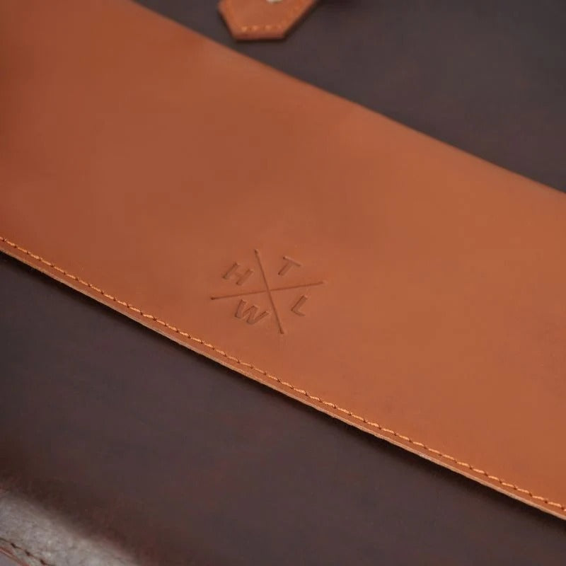 Two-Tone Leather Laptop Bag