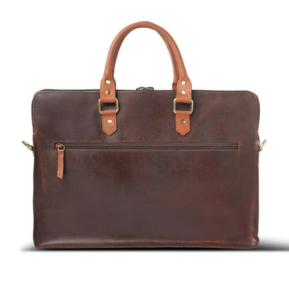 Two-Tone Leather Laptop Bag