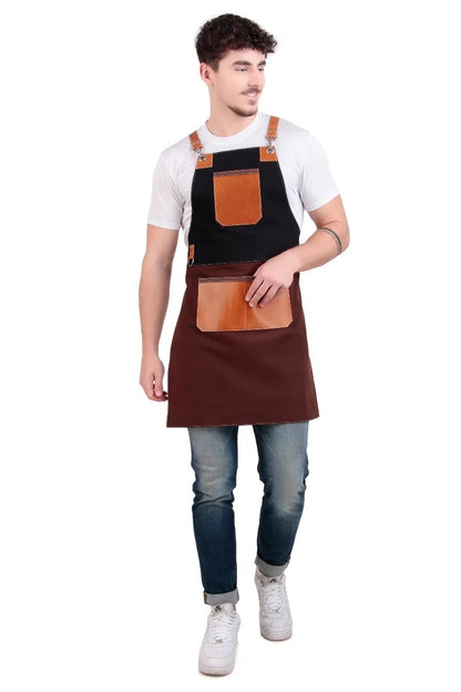 Classic Black &amp; Brown Chef Apron