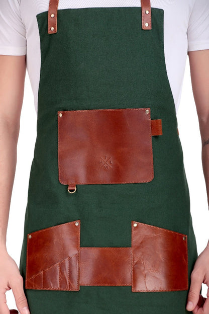 Green Canvas Chef &amp; Work Apron