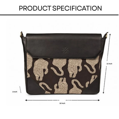 Midnight Loom Leather Sling Bag – Printed Laptop Sling Bag