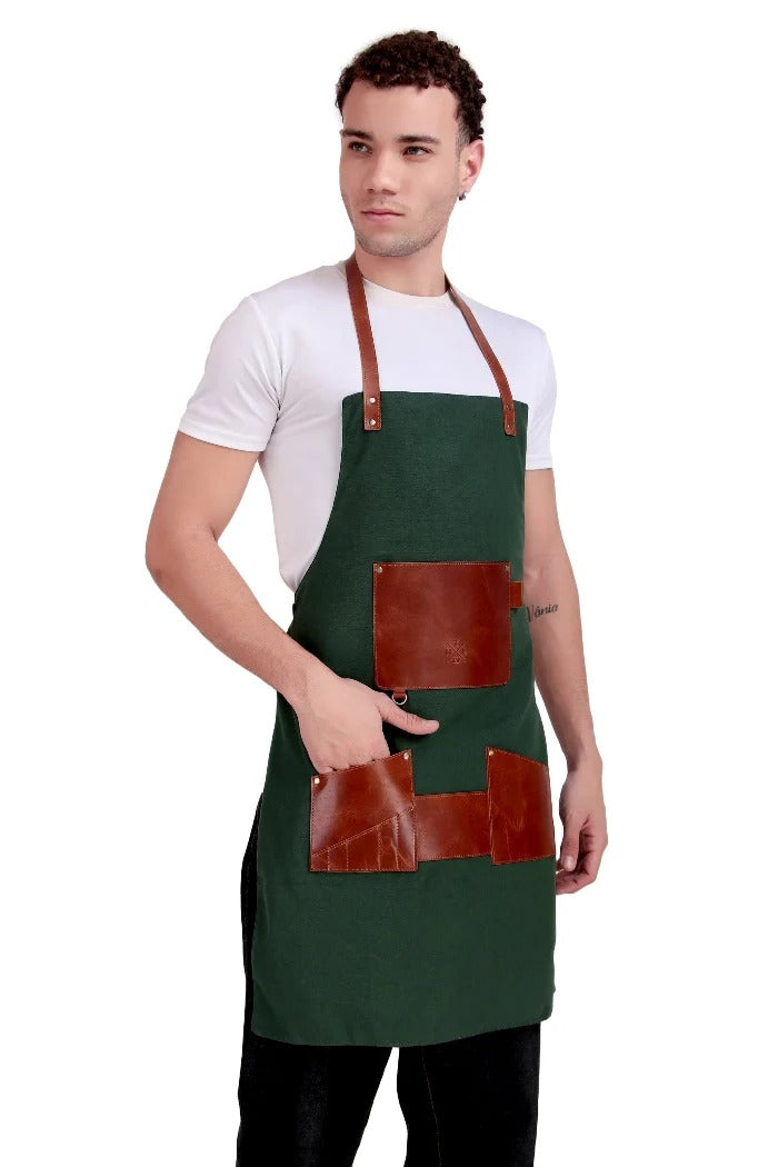 Green Canvas Chef &amp; Work Apron