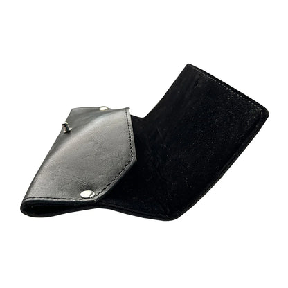Black leather wallet on a white background