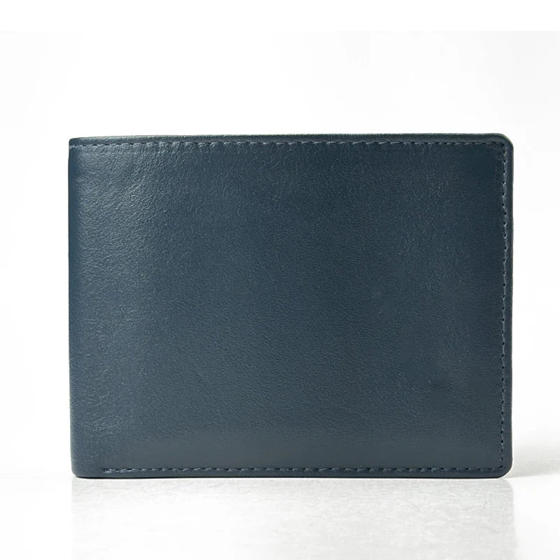 Blue leather wallet on a white background