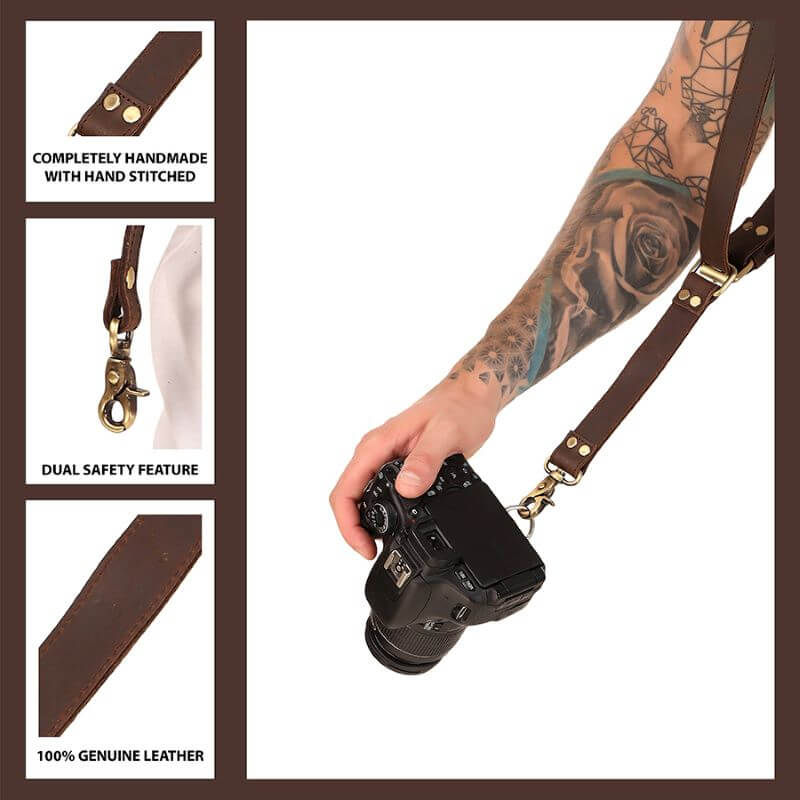 single leather camera strap