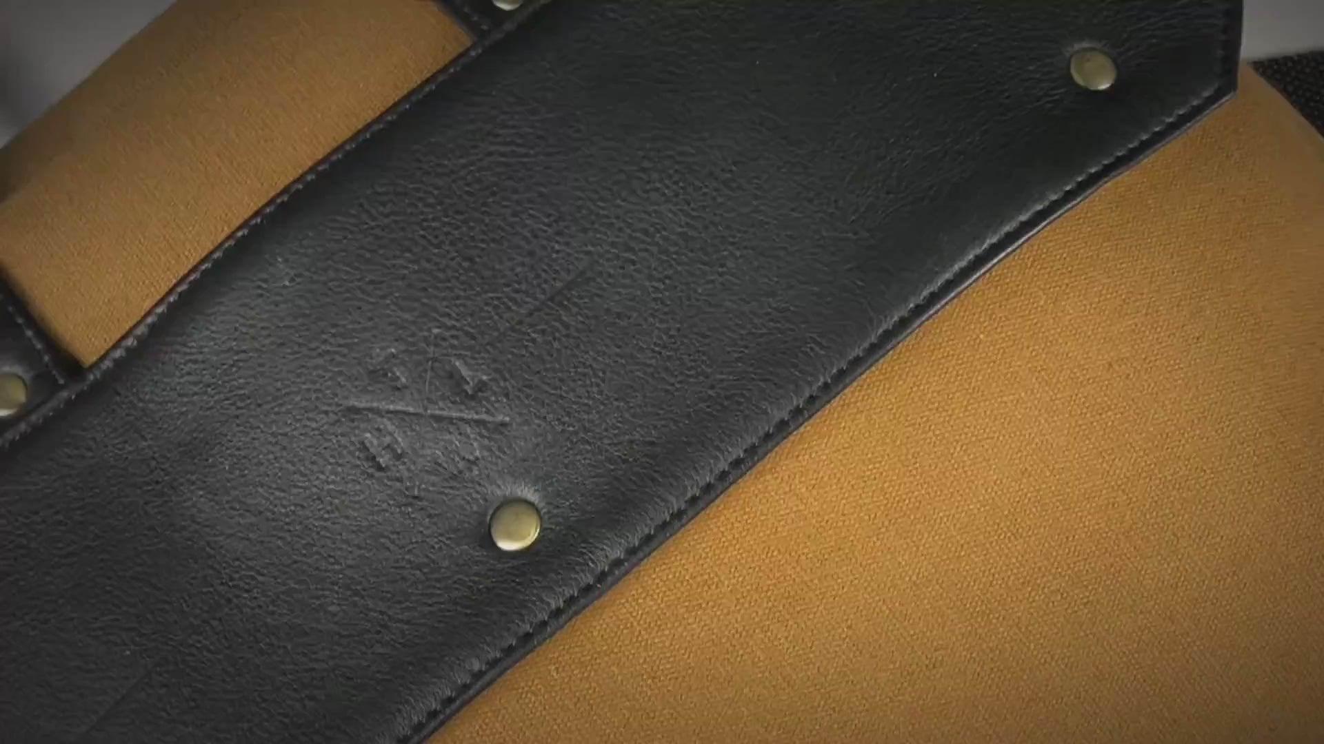 Black Canvas Leather Laptop Bag