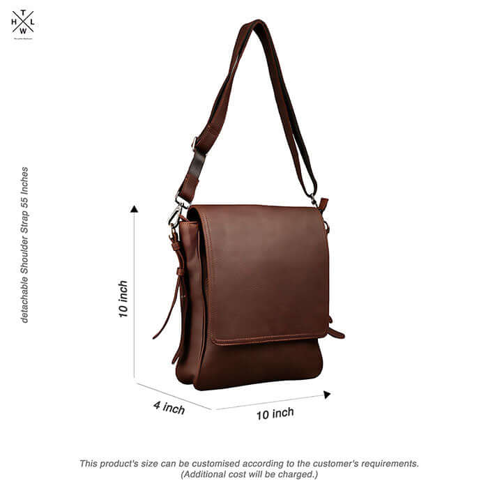 leather sling bag size chart