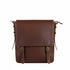 Brown leather satchel bag on a white background